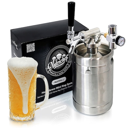 Nutrichef 64Oz Passivated Mini Keg With Tapping Sy PKBRTP50.5